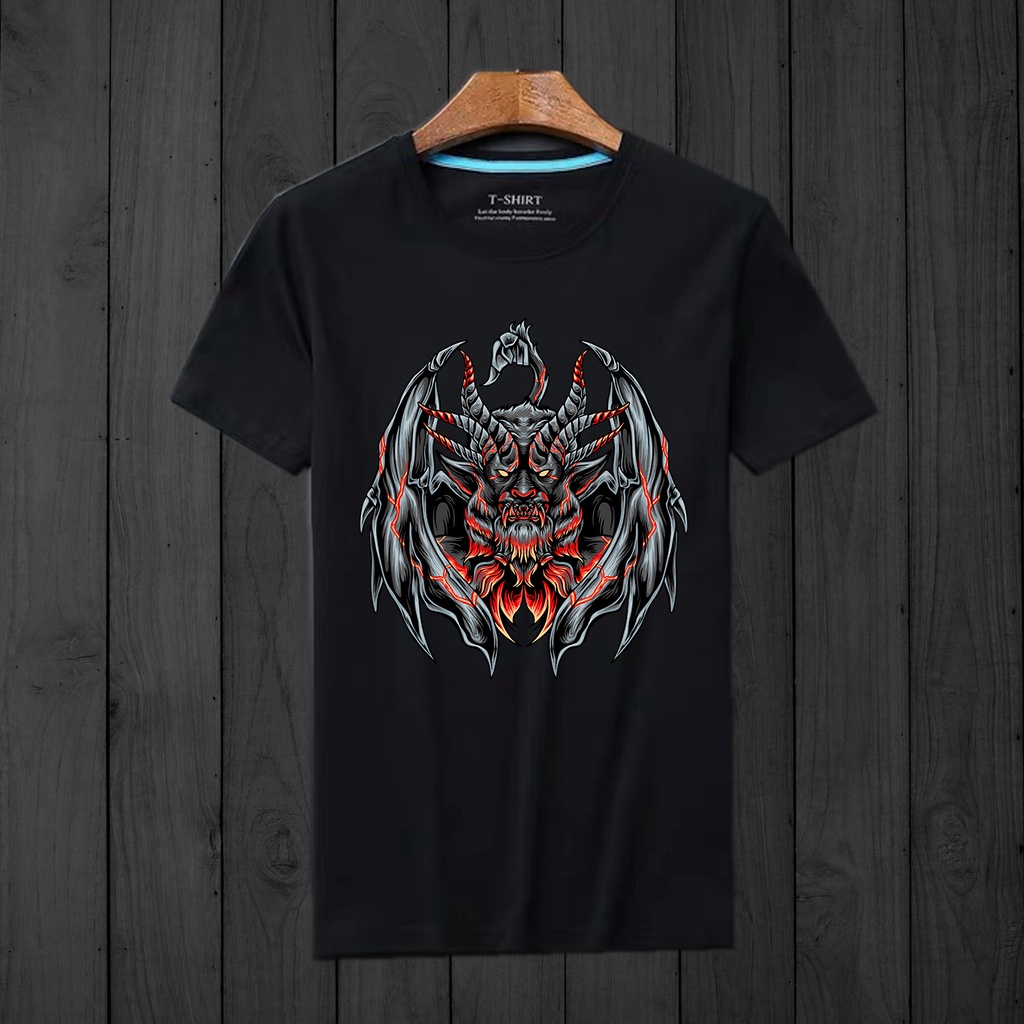 Lilipop Kaos Tshirt Demon Pria Unisex Baju Distro Basic Lengan Pendek Kasual