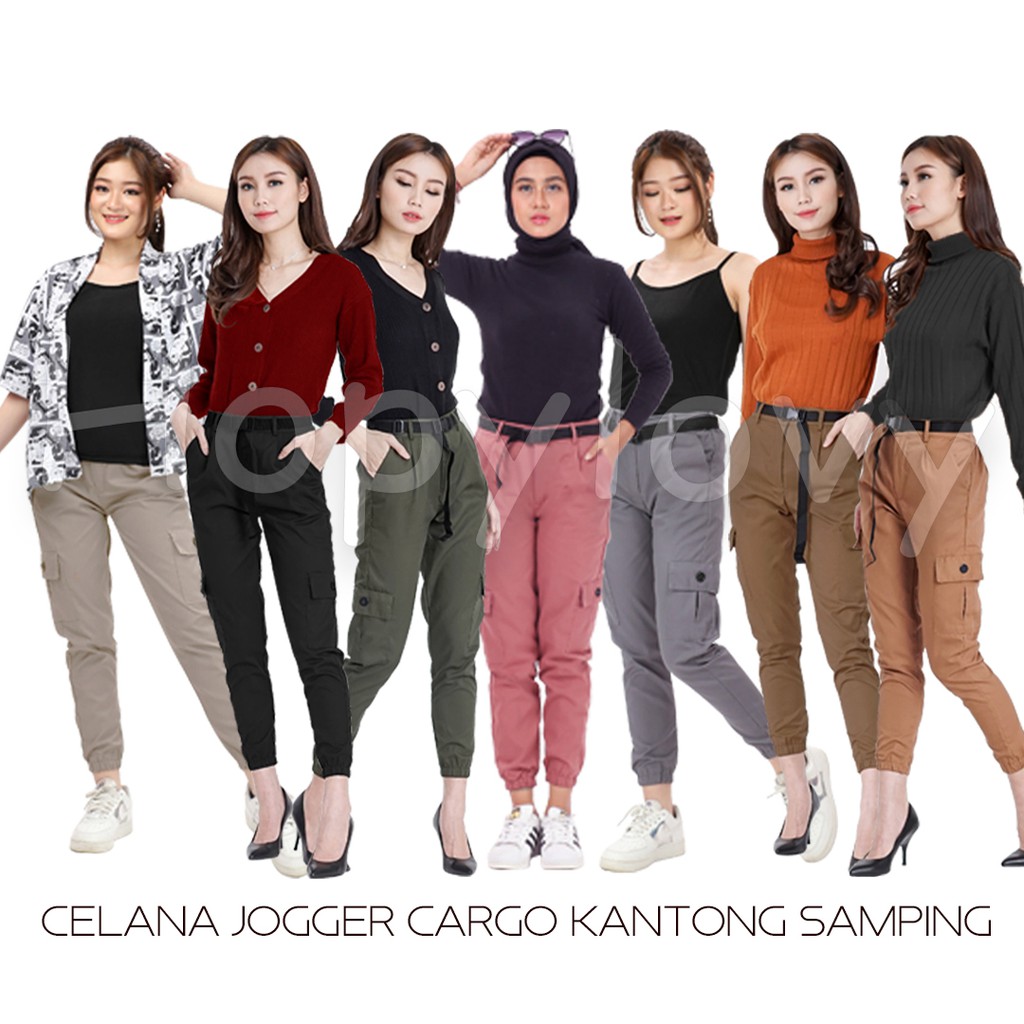 Celana Cargo Wanita | Cargo Pants Wanita | Celana Joger Wanita | Celana Jogger Kargo Lisha