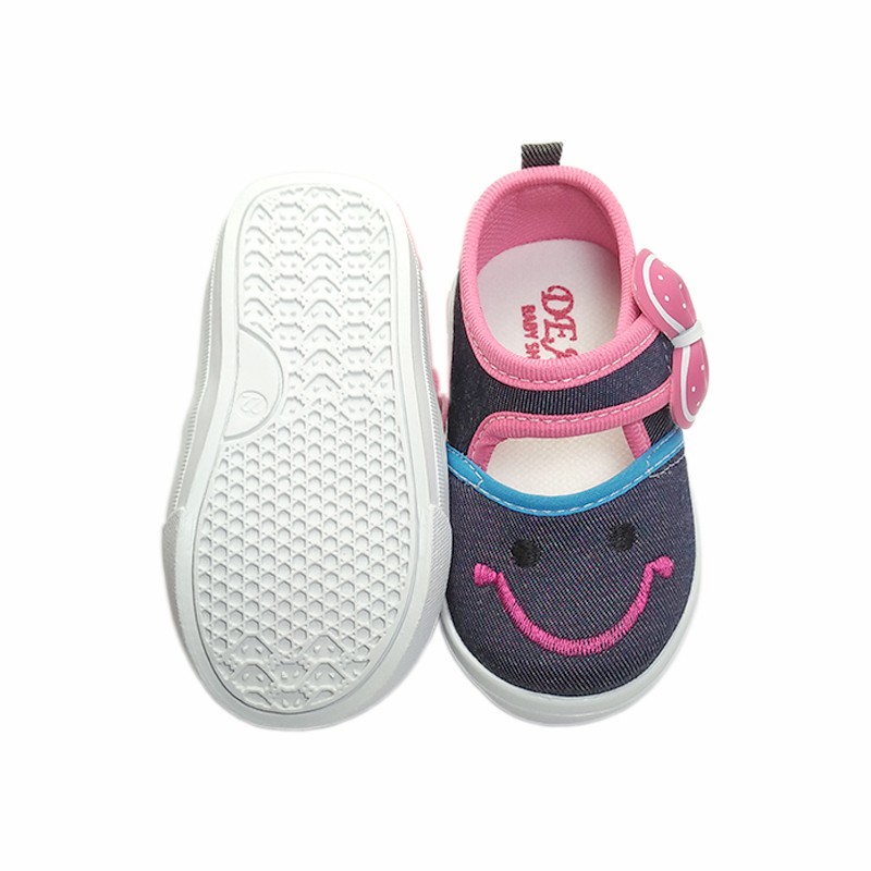 sepatu anak bayi perempuan bahan sol lembut model casual lucu murah pita terbaru K02 NAVY FOX