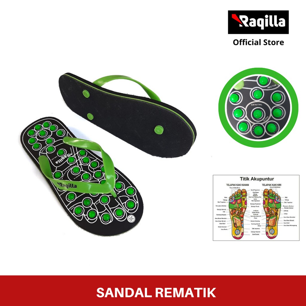 Sandal Refleksi Sendal kesehatan Rematik selipar akupuntur  + Kemasan Pouch Cantik