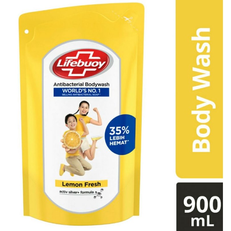 sabun cair lifebuoy refill  lemon fresh kuning