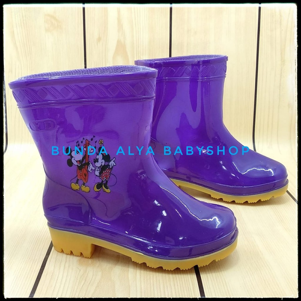 Sepatu Anak Laki Boot Hujan Usia  2 3 4 Tahun Motif Kartun Lucu - Sepatu Anak Boot Hujan Anti Air UNGU Boots Hujan Anak