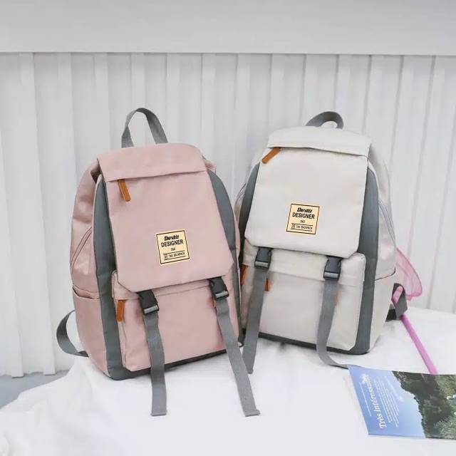 Ransel Sekolah Harajukuku Pria Wanita Tas Travel Tahan Air Keren Pria Wanita Ransel Warna Solid Anak Perempuan Anak Laki-laki Tas Pelajar Wanita Lucu