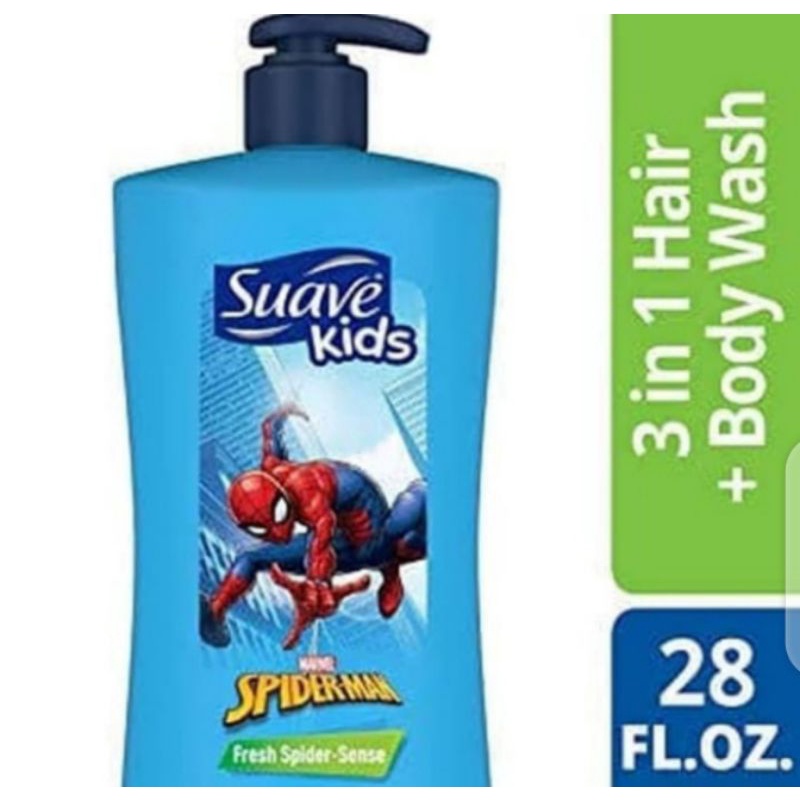 Suave Kids Spiderman 3 in 1 Shampoo+Conditioner+Body Wash 828 ml
