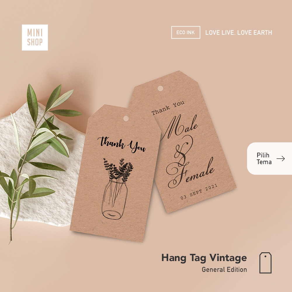 

Hang / souvenir tag edisi vintage ( murah / samson / craft / kraft / wedding / label / pernikahan / plant / tanaman / buket / florist )