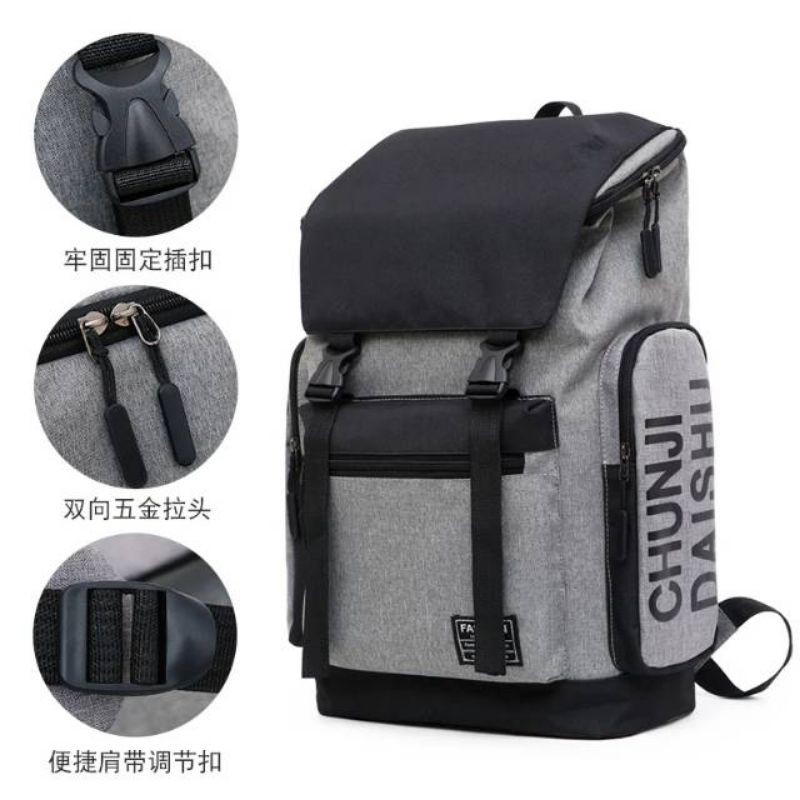DK_AXEE - CHUNJIII Tas Ransel Kapasitas Besar Perjalanan Luar Ransel Portable Pria Wanita