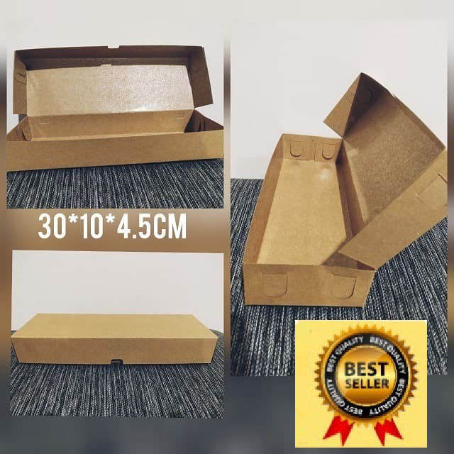 

Kotak dus box kue, brownies,donat, food grade paper 30 x 10 x 4.5 cm