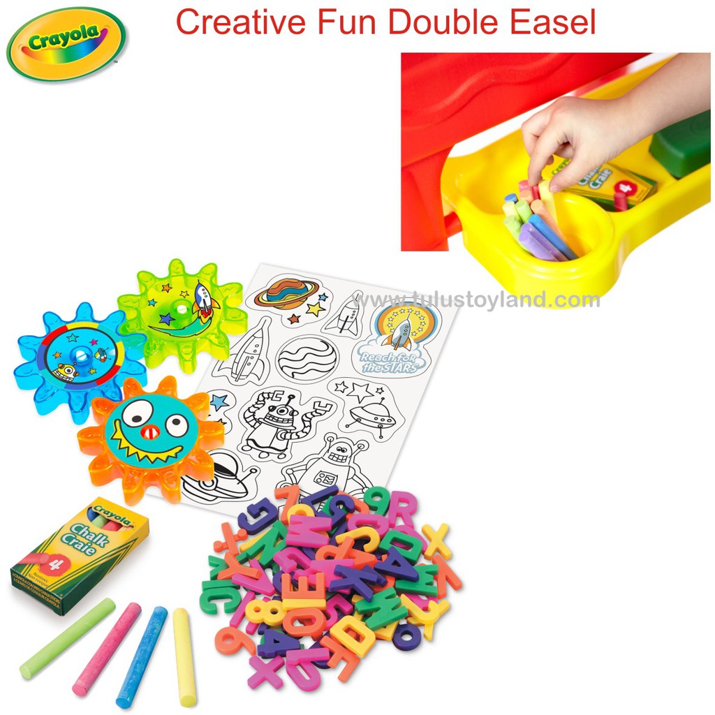 Crayola Creative Fun Double Easel Papan Tulis Anak White Board Magnetik