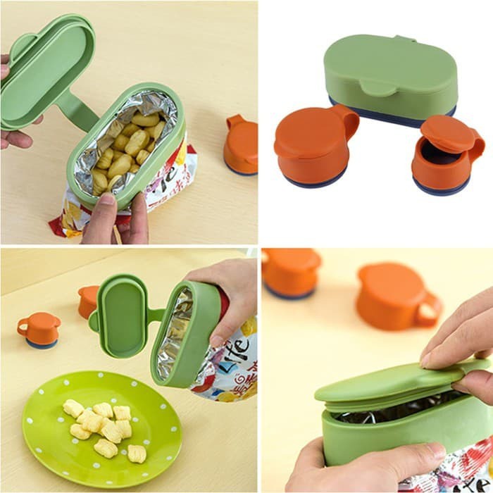 VOM Penutup Plastik Makanan Serbaguna Magic Cap Sealing Buckle 3in1 0605