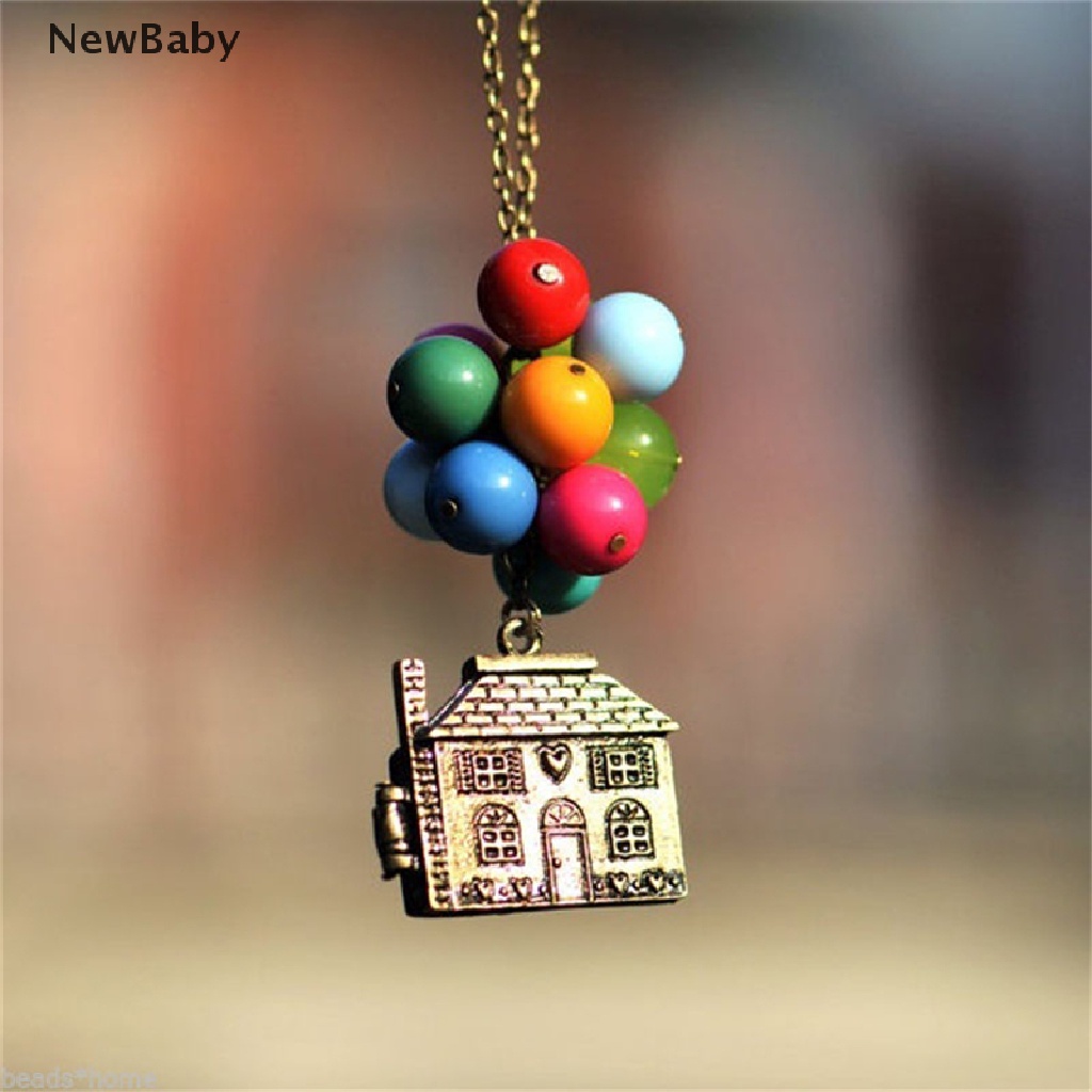 NewBaby New House with Balloons Up Movie Chain Pendant Necklace Antique Anniversary Gift ID