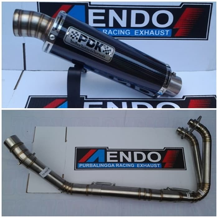 Knalpot Racing PDK Fullsystem Leher Las Cacing Ninja 250R/Fi