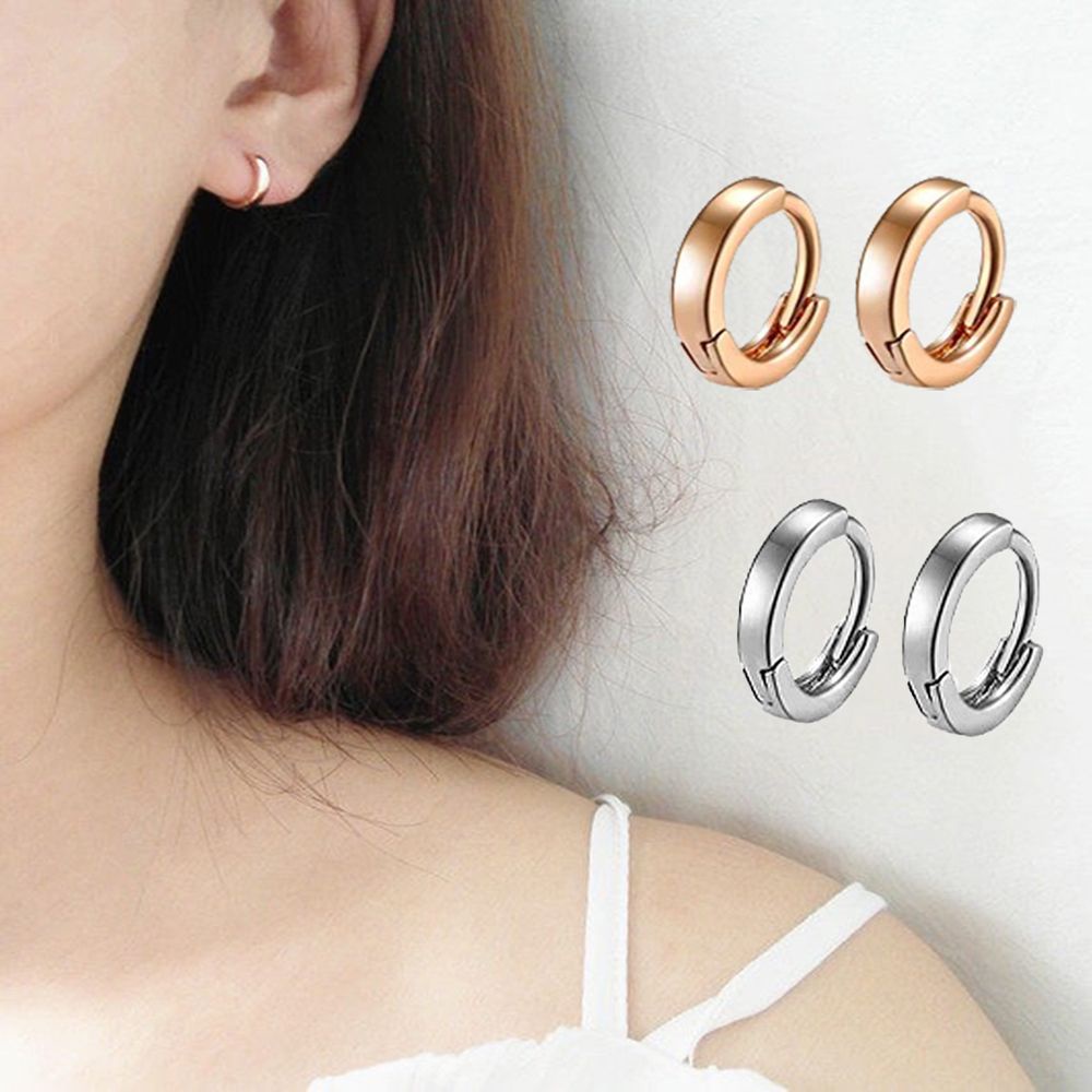 Needway  Fashion Hoop Earrings Gold color Ear Clip Earrings Women Circle Gift Mini Men Girls Small Hoop/Multicolor