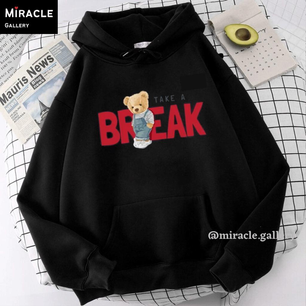 Sweater Hoodie Couple / Jaket Pasangan BEAR BREAK Bahan Fleece Premium