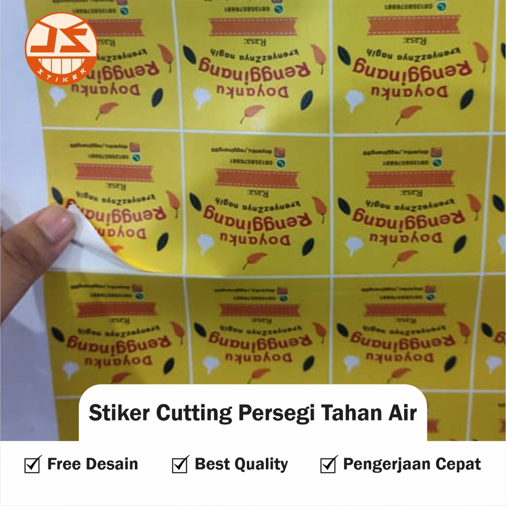 

Cetak Stiker Label Persegi Vinyl / Sticker Label Kemasan Makanan Minuman Vinyl