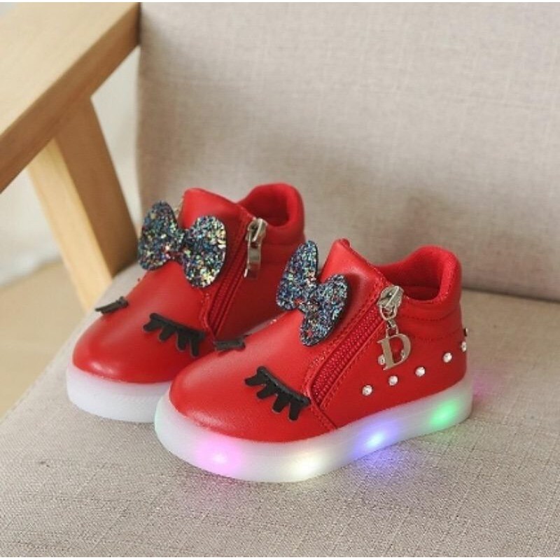 Sepatu Anak Perempuan Menyala Sneaker Anak DWink Lampu LED Size 21-30 Usia 1-4 Tahun