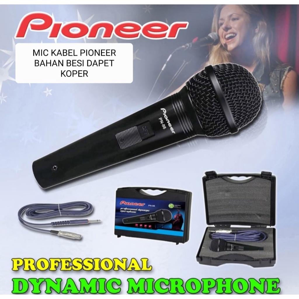 G615 PIONNER PIONER BEST SOUND MIC KABEL BAHAN BESI KARAOKE LEGENDARY DYNAMIC MIKROPON MIK MICROPHON