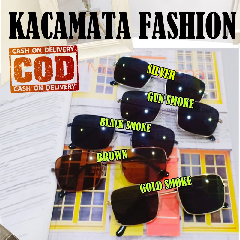 Kacamata Wanita Hitam Kotak Square Gaya Style Sunglasses Kaca Mata Fashion Eyewear Big Eye Unisex