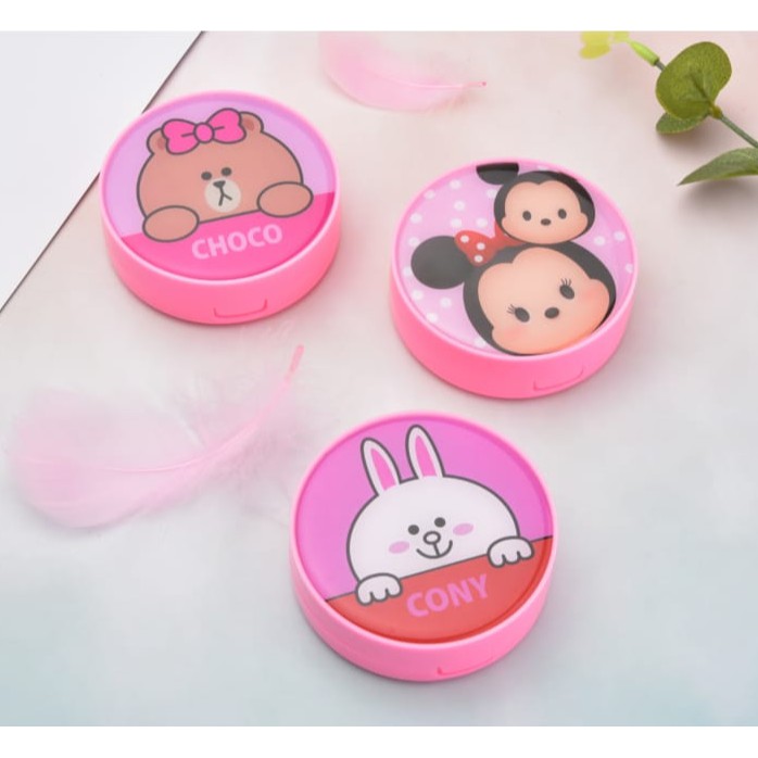 Kotak Softlens DISNEY TSUM TSUM Bulat / Travel Kit Tempat  / Kotak Softlens Karakter