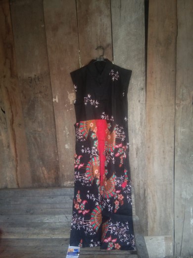 Maura Couple Motif Kipas Hitam - Sania Ruffle Batik Couple Ori Ndoro Jowi Dnt