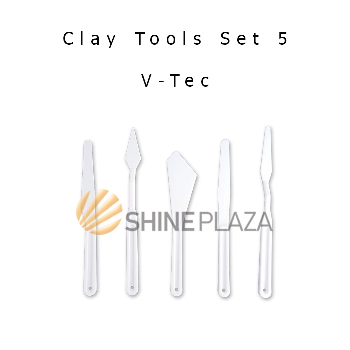 

V-Tec TS5 Clay Tool Set Knife Plastik Pisau Ukir Putih Pottery Sculpting