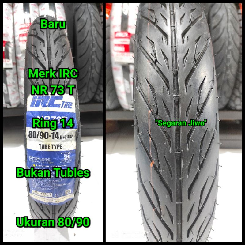 Ban motor matic ring 14 Ukuran 80/90 Merk IRC NR 73 T ban depan honda beat vario 110 vario 125 Bukan