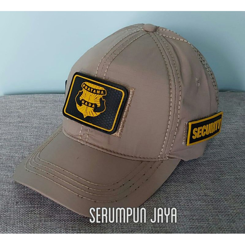 TOPI GADA PRATAMA - TOPI GADA PRATAMA KREM 3 PATCH - TOPI GADA PRATAMA VELCRO KREM