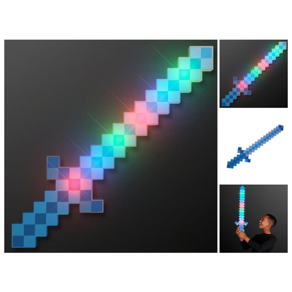 shining blue diamond sword pedang minecraft led pedang minecraft