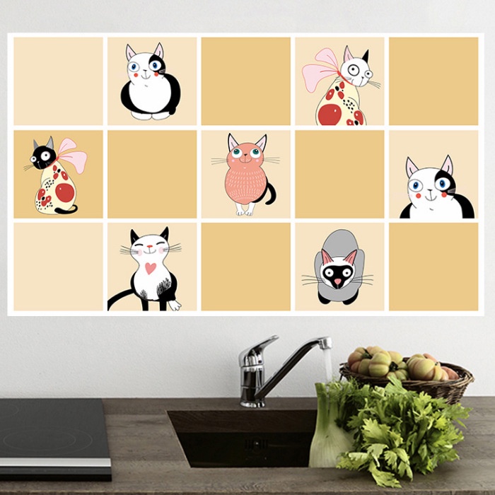 [ Cartoon Self-adhesive  Wallpaper Kitchen Stickers Decoration for Home Bathroom Kitchen Living Room ]