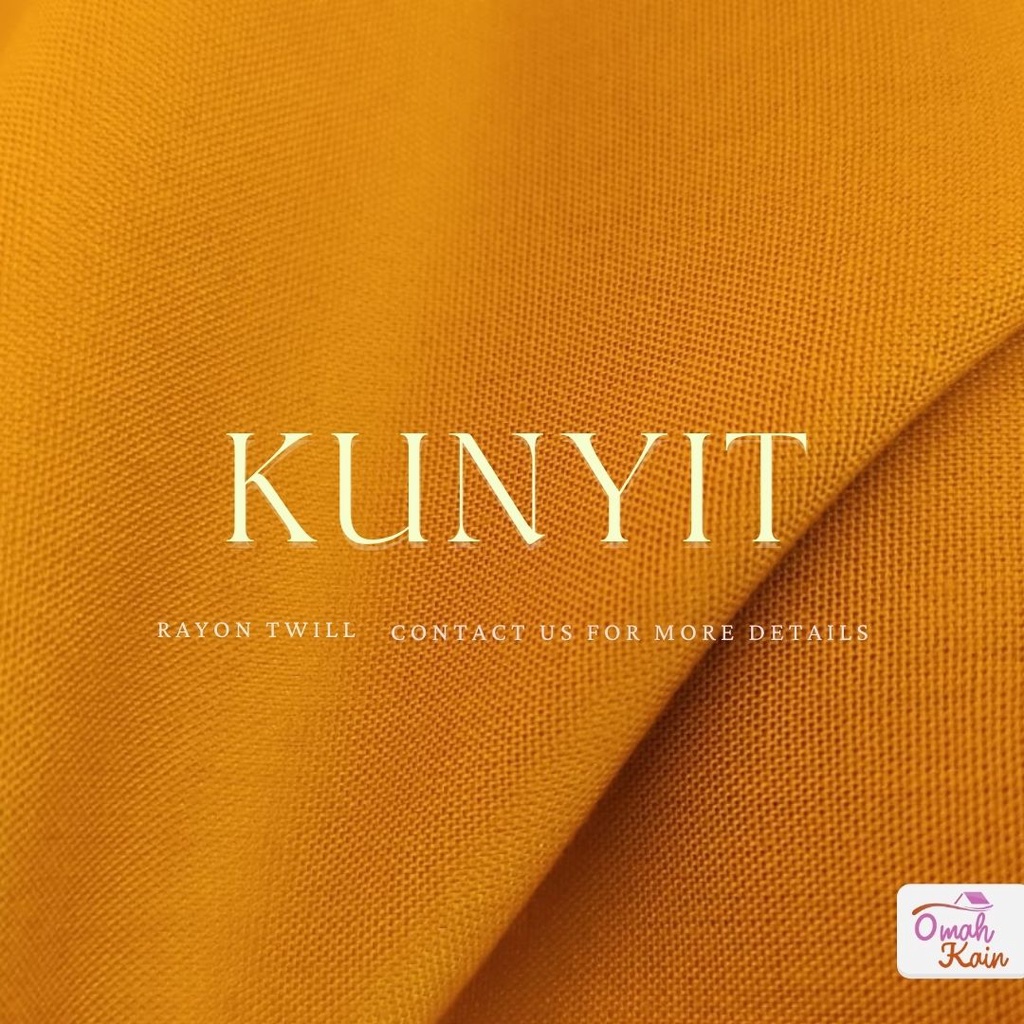 KAIN RAYON TWILL VISCOSE (100% rayon, jatuh, adem, tebal, lembut dan tidak berbulu) #omah kain-Kunyit