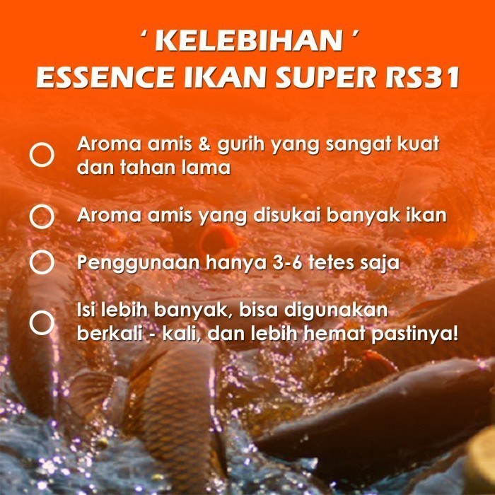 Essen Ikan Super RS31 | Esen Ikan Untuk Ikan Mas, Lele, Bawal, Nila,