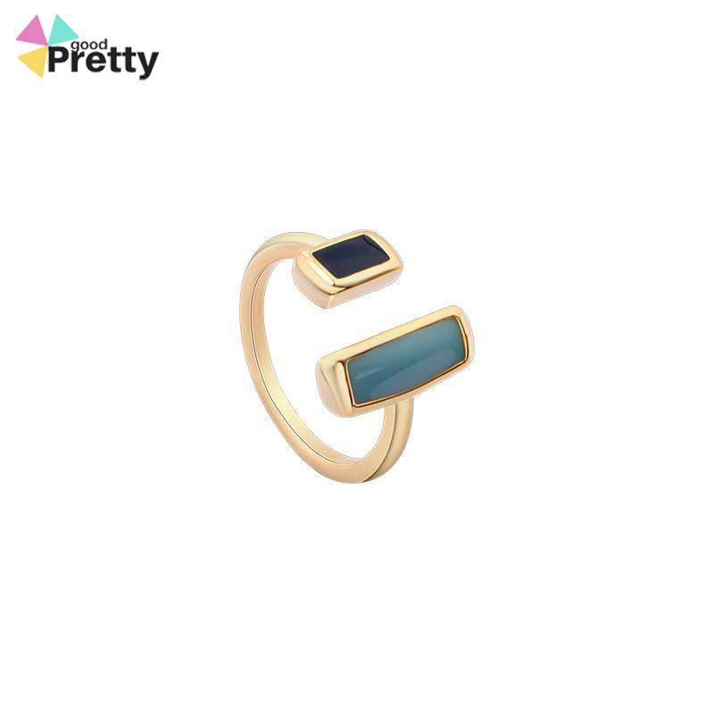 1Pc Retro Fashion Cincin Sederhana Geometris Terbuka Wanita Aksesoris Mode - PD