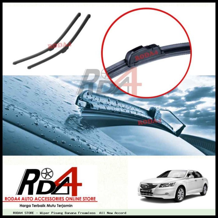 Wiper Mobil All New Accord 24 18 Frameless Banana 1 Set 2 Pcs