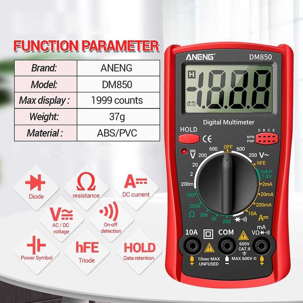 cod multitester digital ANENG - DM850 avometer digital multitester avometer