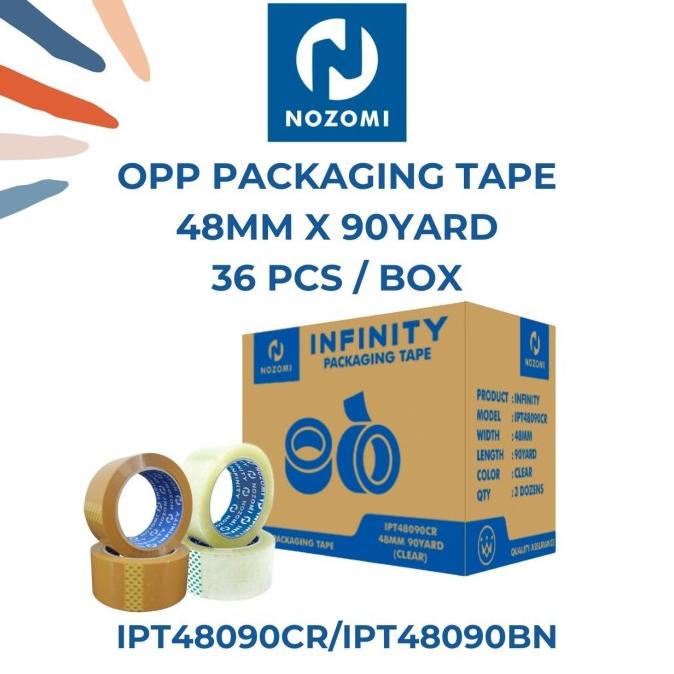 

[GROSIR] LAKBAN COKLAT NOZOMI INFINITY 48MM x 90 YARD / 36 ROLL