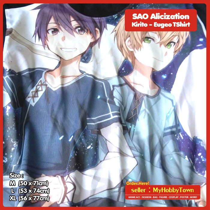 Kaos Anime SAO Sword Art Online Alicization Kirito Eugeo Full Print