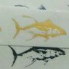 

stiker ikan tuna water slide decal warna gold,silver dan merah