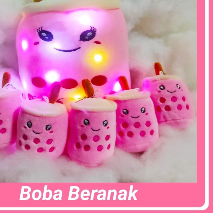 ✽ Boneka Boba Milk Tea Beranak Lucu Mewah Anak 5 Induk 1 Bahan Berkualitas LED ➶