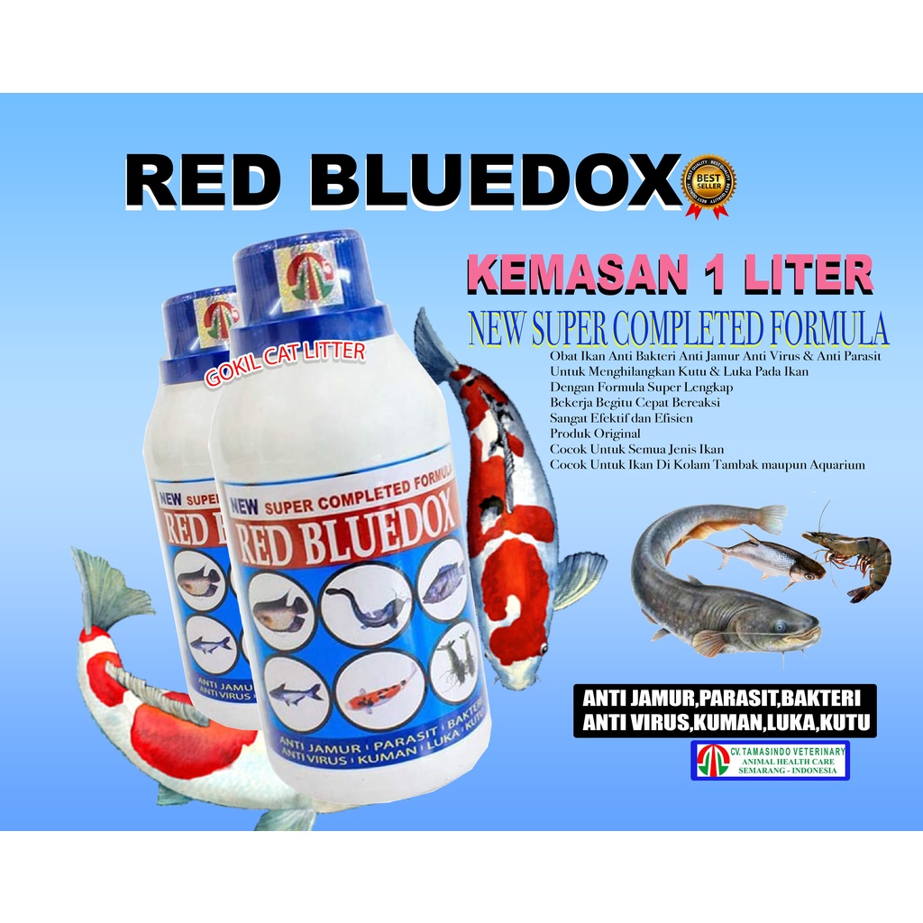 Red Bluedox 1 Liter Obat Ikan Anti Jamur, Parasit, Bakteri