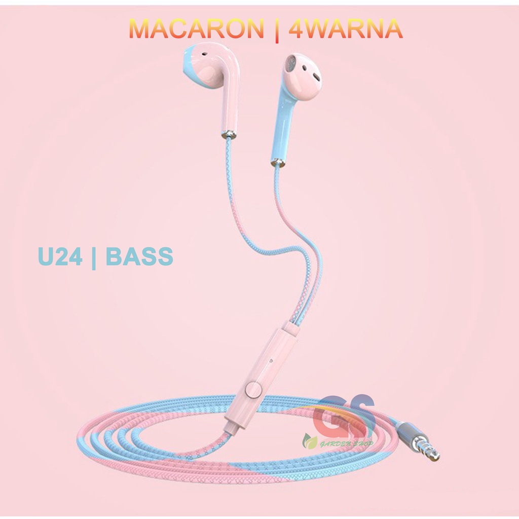 HEADSET MACARON u24 EXTRA BASS HIFI | Two Tone 4WARNA PILIHAN FAVORIT