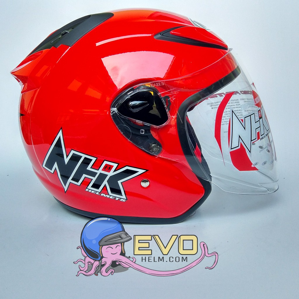 NHK R6 SOLID Half Face - Single Visor FIRE RED