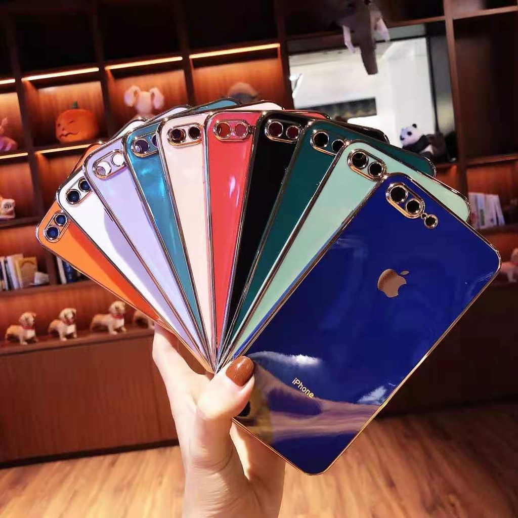 IPHONE Case Pelindung Lensa 12pro 12promax 12mini 8plus 7 Xr Xs X 11 Pro Max I6 6s Bahan Silikon Electroplating