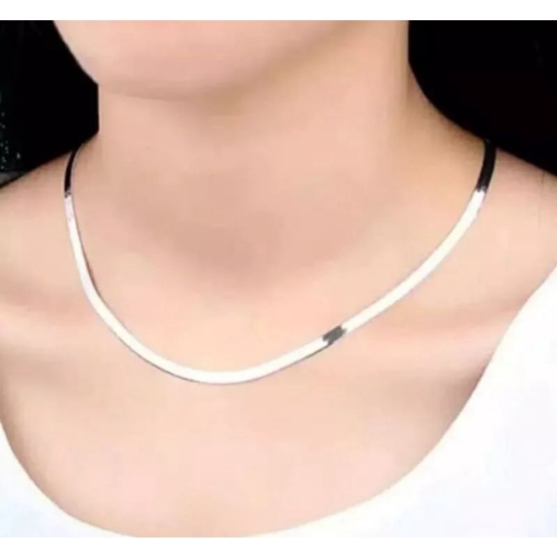 KALUNG GEPENG SILVER TITANIUM D3 PRIA WANITA