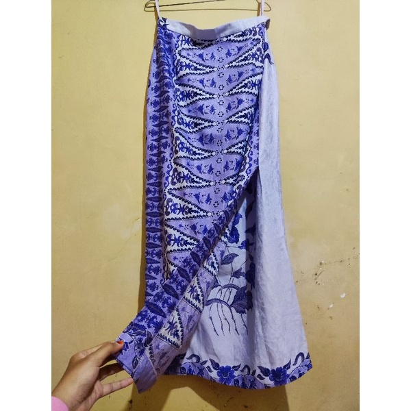 Rok Batik Ungu Lilac Putih Sewek Modern