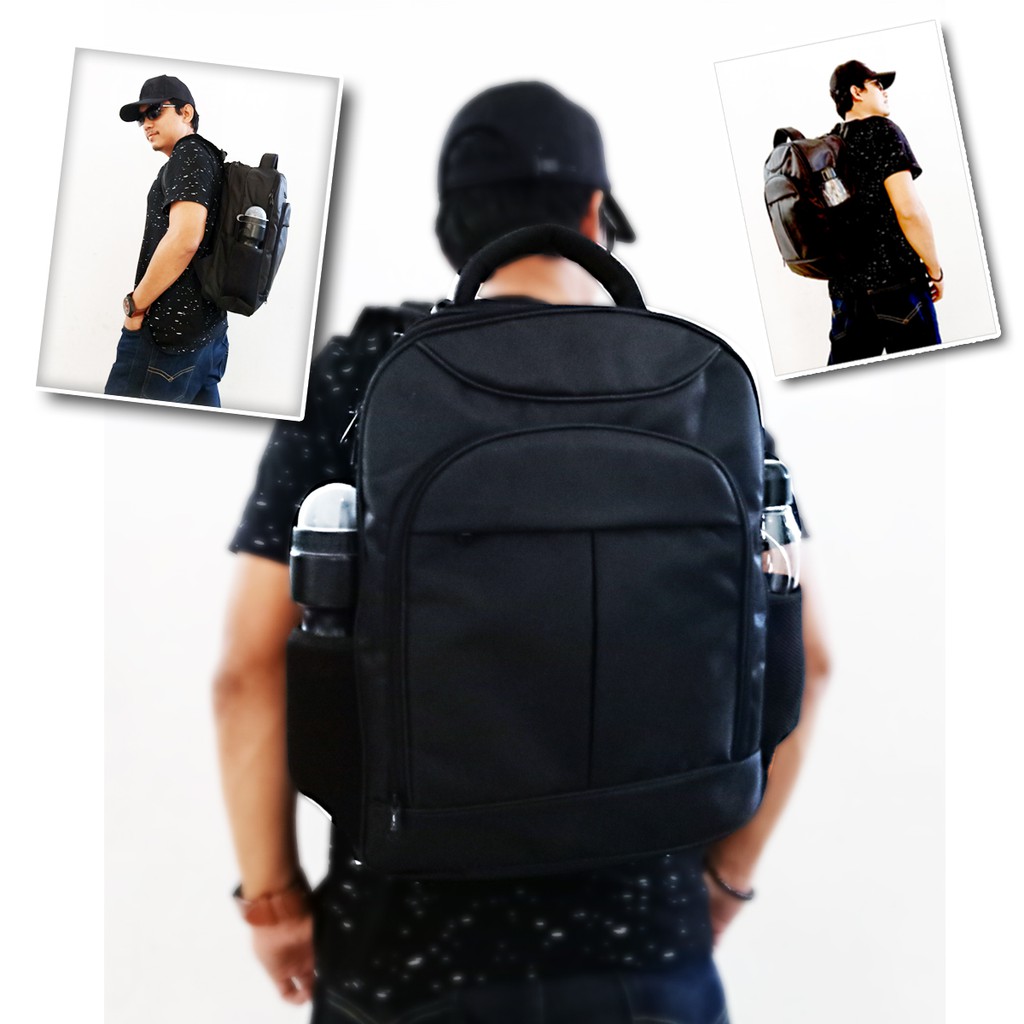 Tas Ransel Polos Laptop 14~17 inch pria wanita berkualitas awet kuat plus raincoat anti air hujan