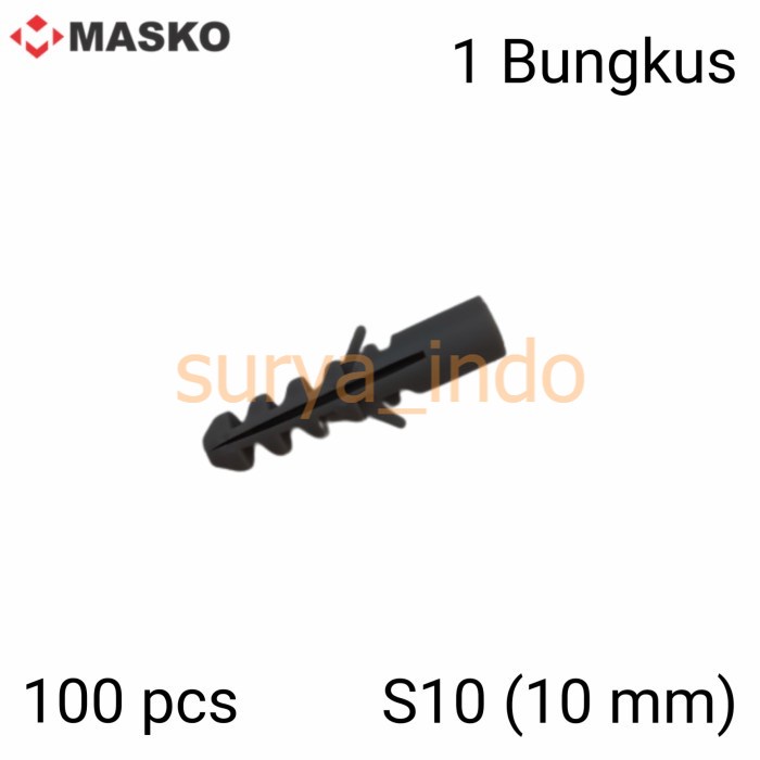 SELONGSONG SKRUP S10 (100 PCS) MASKO PIPA SEKRUP 10 MM TEMBOK DINDING