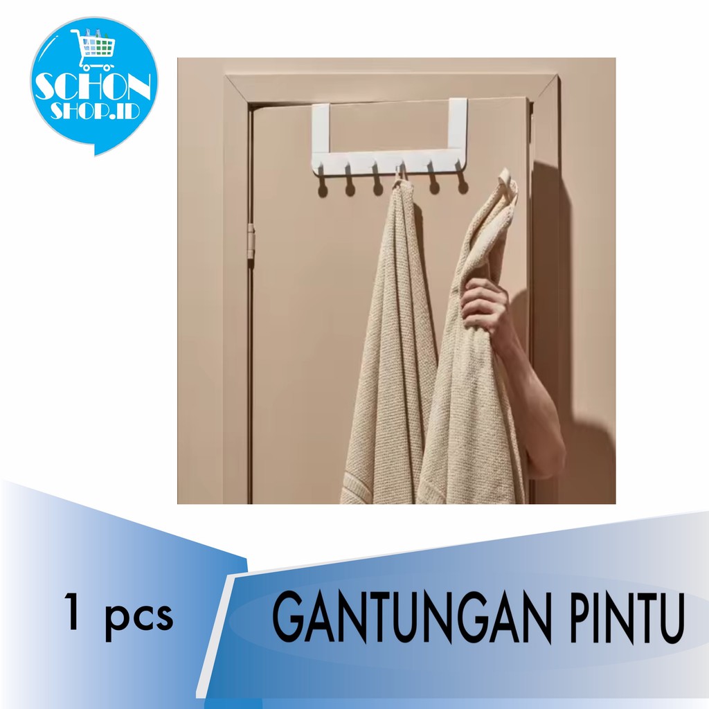 Gantungan Pintu Baju Gantungan baju belakang pintu 6 hook kaitan gantungan tanpa bor