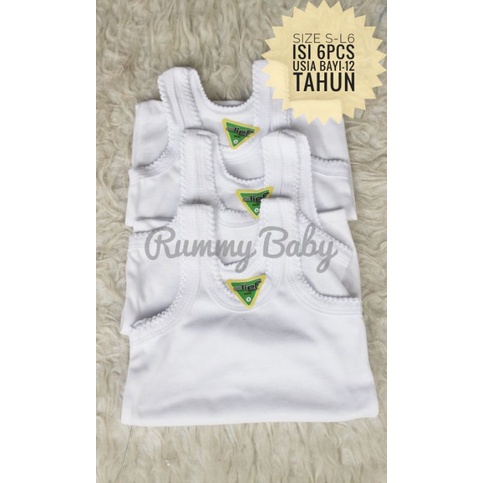 Jual (Isi 6Pcs) Singlet Anak | Singlet Anak Usia bayi - 12 Tahun | Kaos