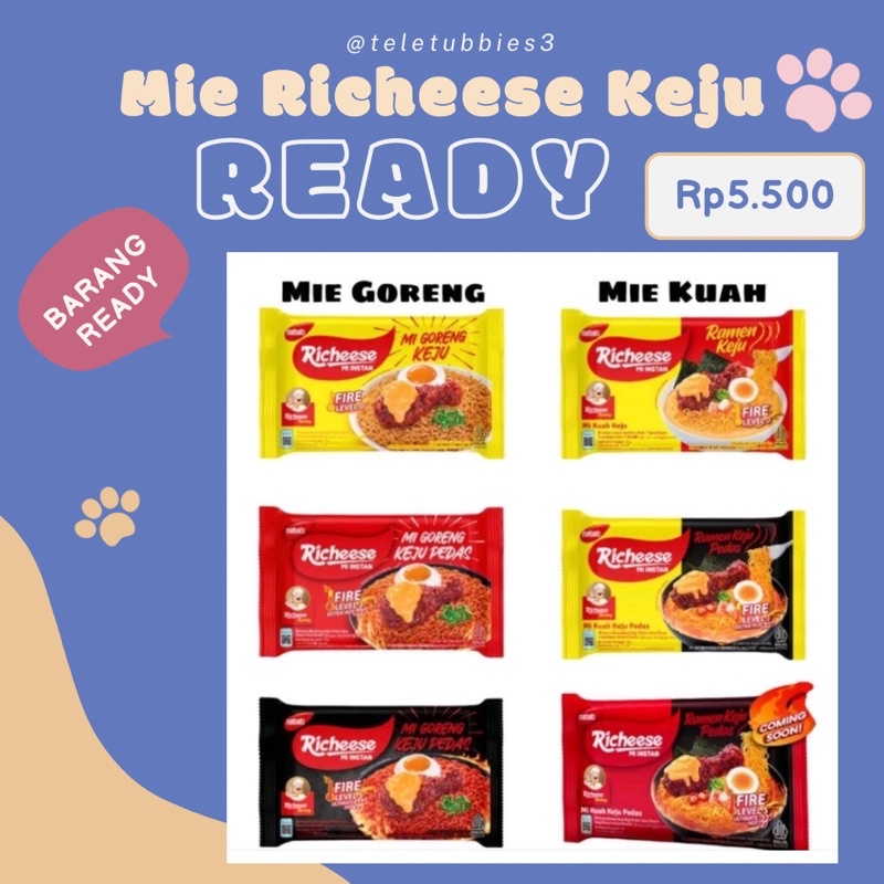 

GROSIR!! Nabati Richeese Mi Instant | Mi Goreng Keju Fire Level 3 | New Product 74 g