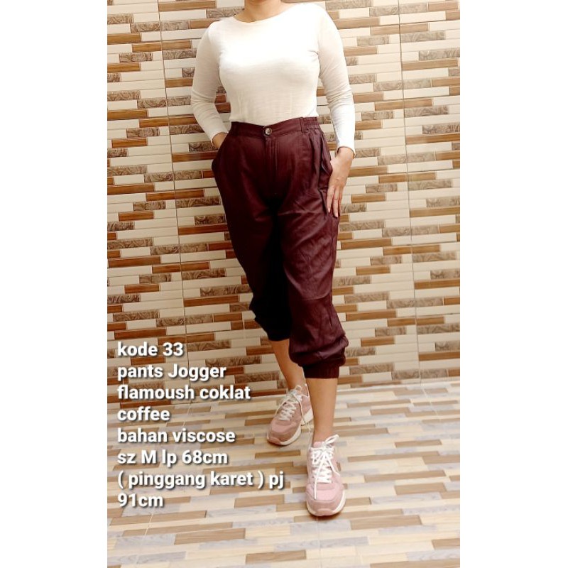 pants Jogger flamoush coklat coffee