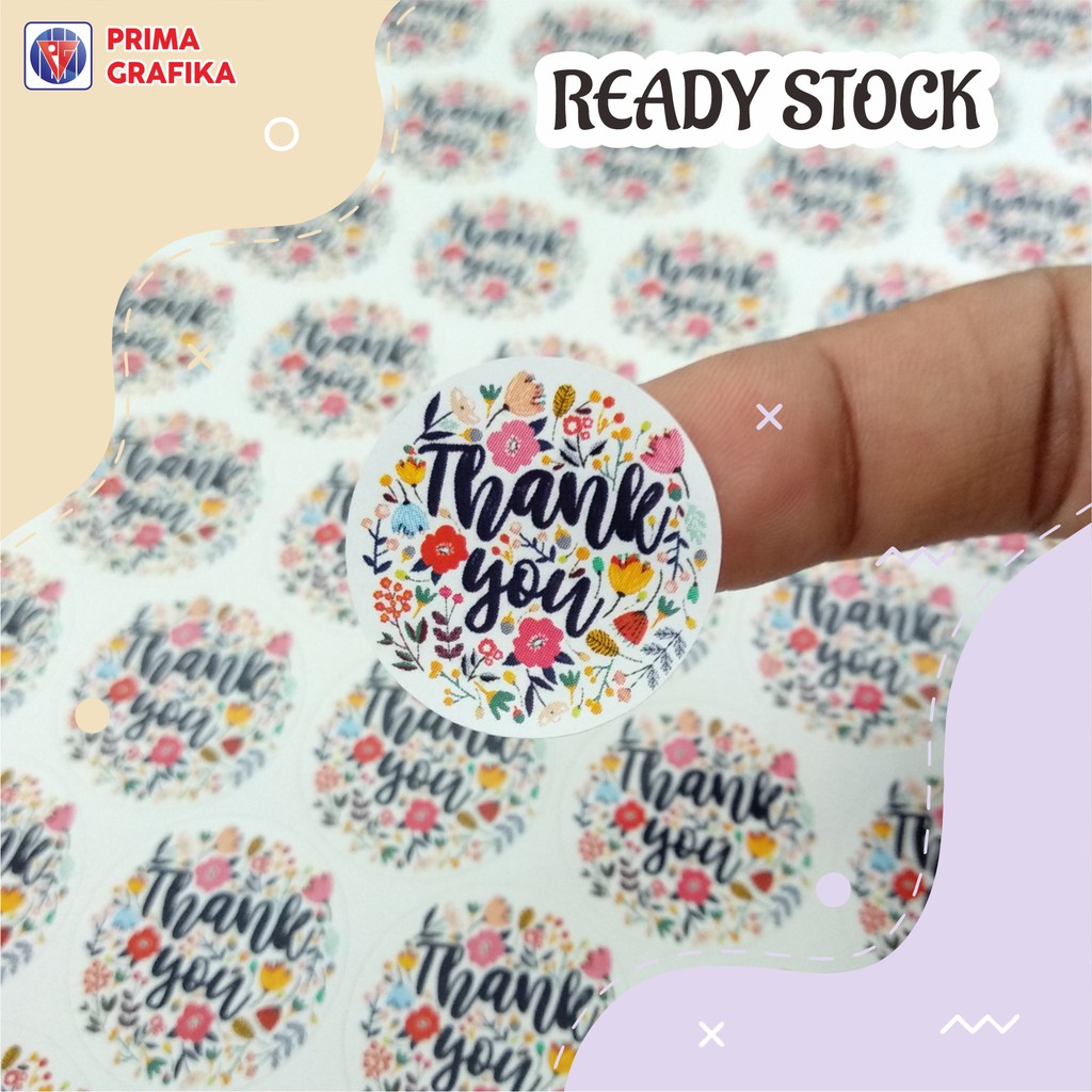 

READY STOCK Stiker Label Thank You Bulat Isi 180 pcs untuk Kertas Roti - Prima Grafika